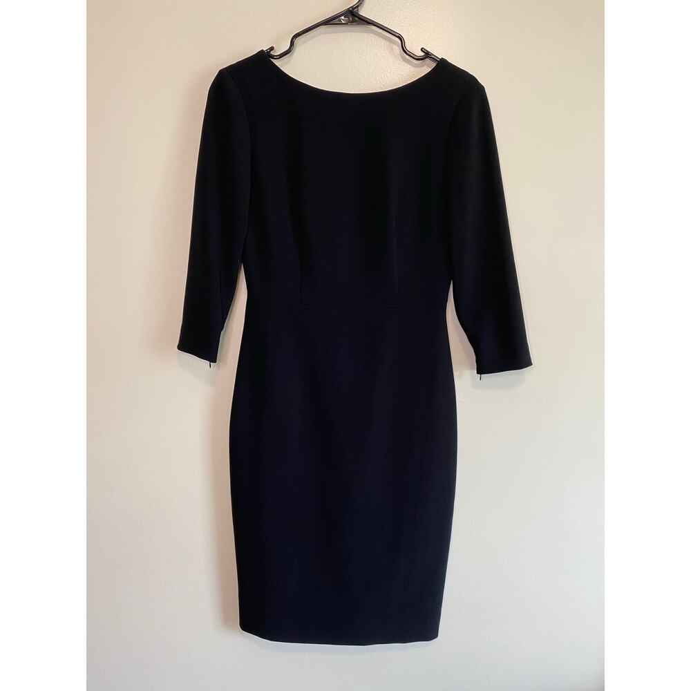 Theory NWT Women's Sz 2 Black Varetta Admiral Crepe Sheath Dress Classic Office